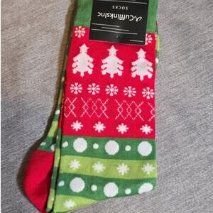 NEW Cufflinks Inc. Men’s Christmas Tree Dress Socks Red Green Ugly Sweater